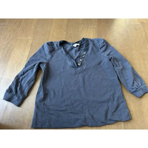 LOFT Bundle V-Neck Button Accent 3/4 Sleeve Women's Top Size L Sweater Spring - Picture 4 of 5